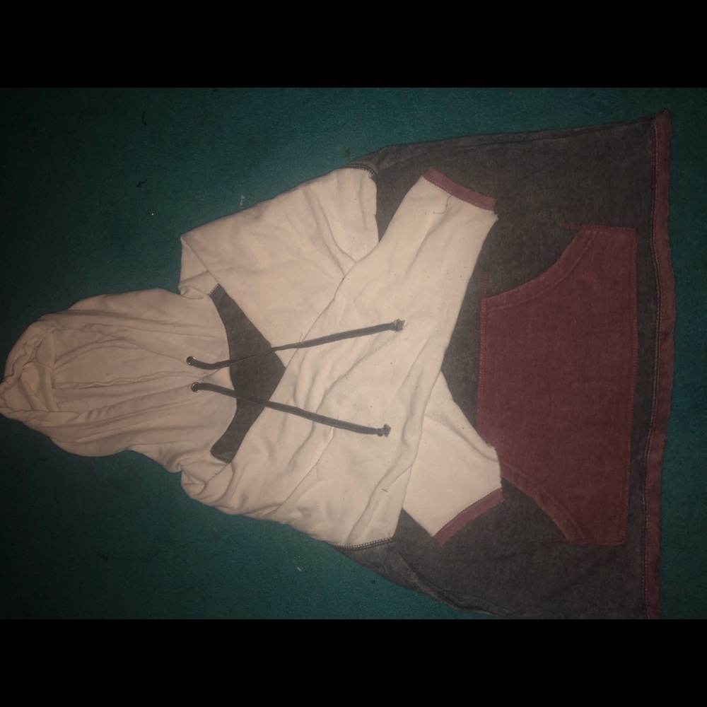 Red, grey & white sweatshirt